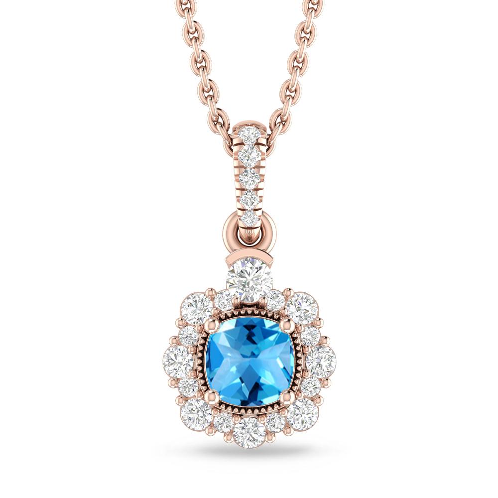 Rose Gold - Blue Topaz