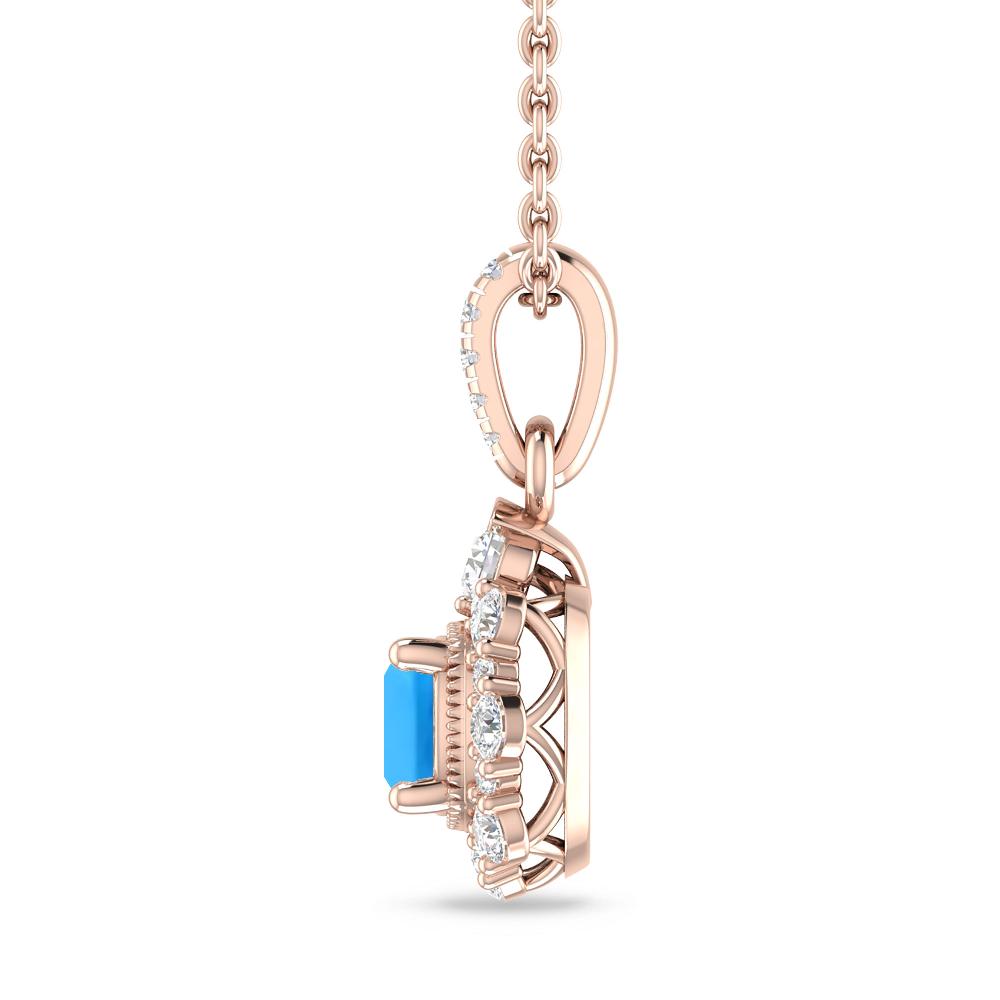 Rose Gold - Blue Topaz