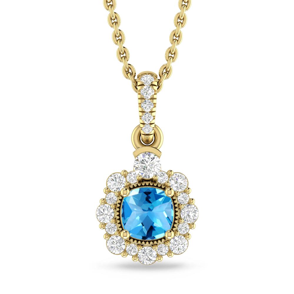 Yellow Gold - Blue Topaz