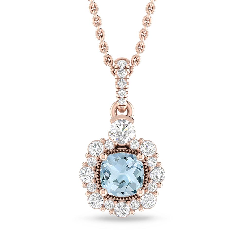 Rose Gold - Aquamarine