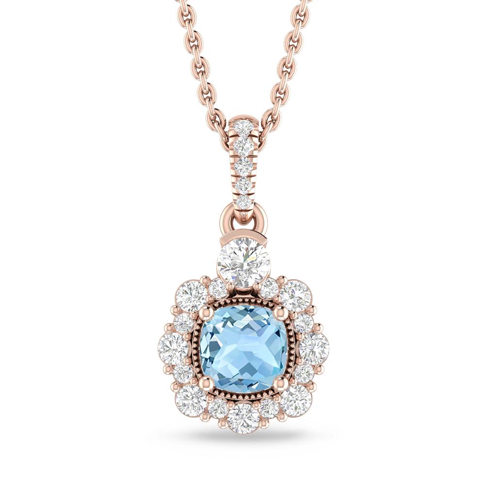 Rose Gold - Aquamarine