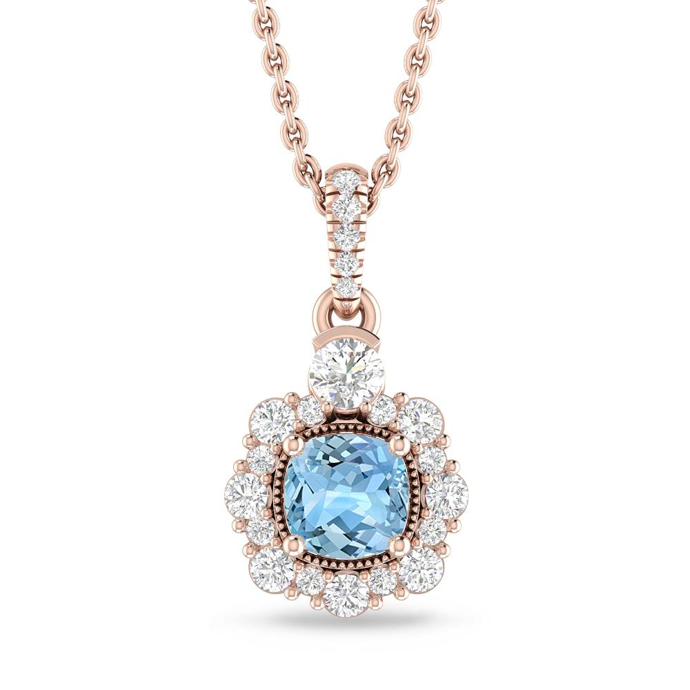 Rose Gold - Aquamarine