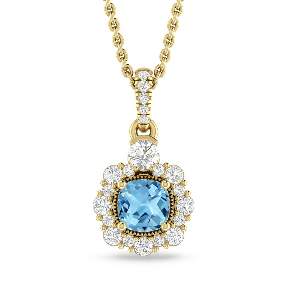 Yellow Gold - Blue Topaz