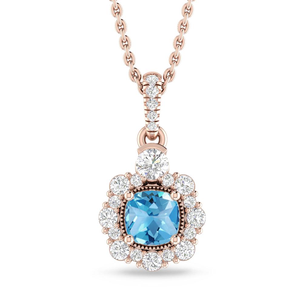 Rose Gold - Blue Topaz