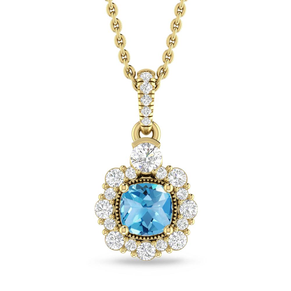 Yellow Gold - Blue Topaz