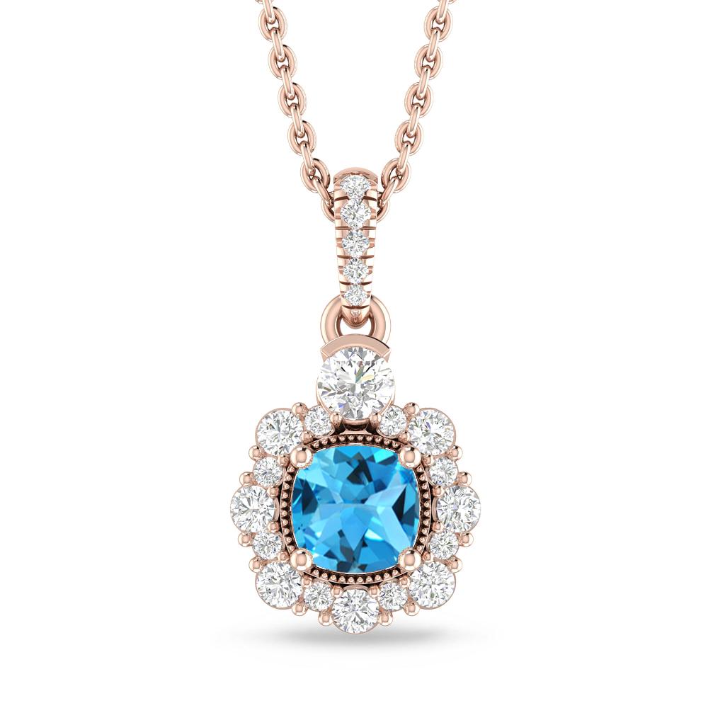 Rose Gold - Blue Topaz