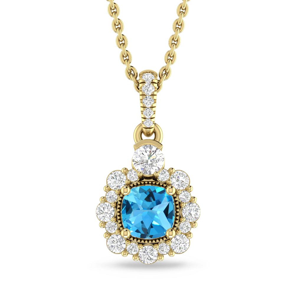 Yellow Gold - Blue Topaz