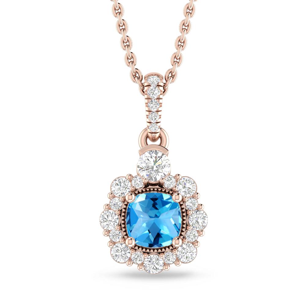 Rose Gold - Blue Topaz