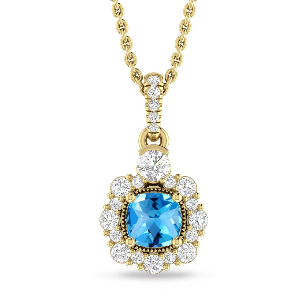 Yellow Gold - Blue Topaz