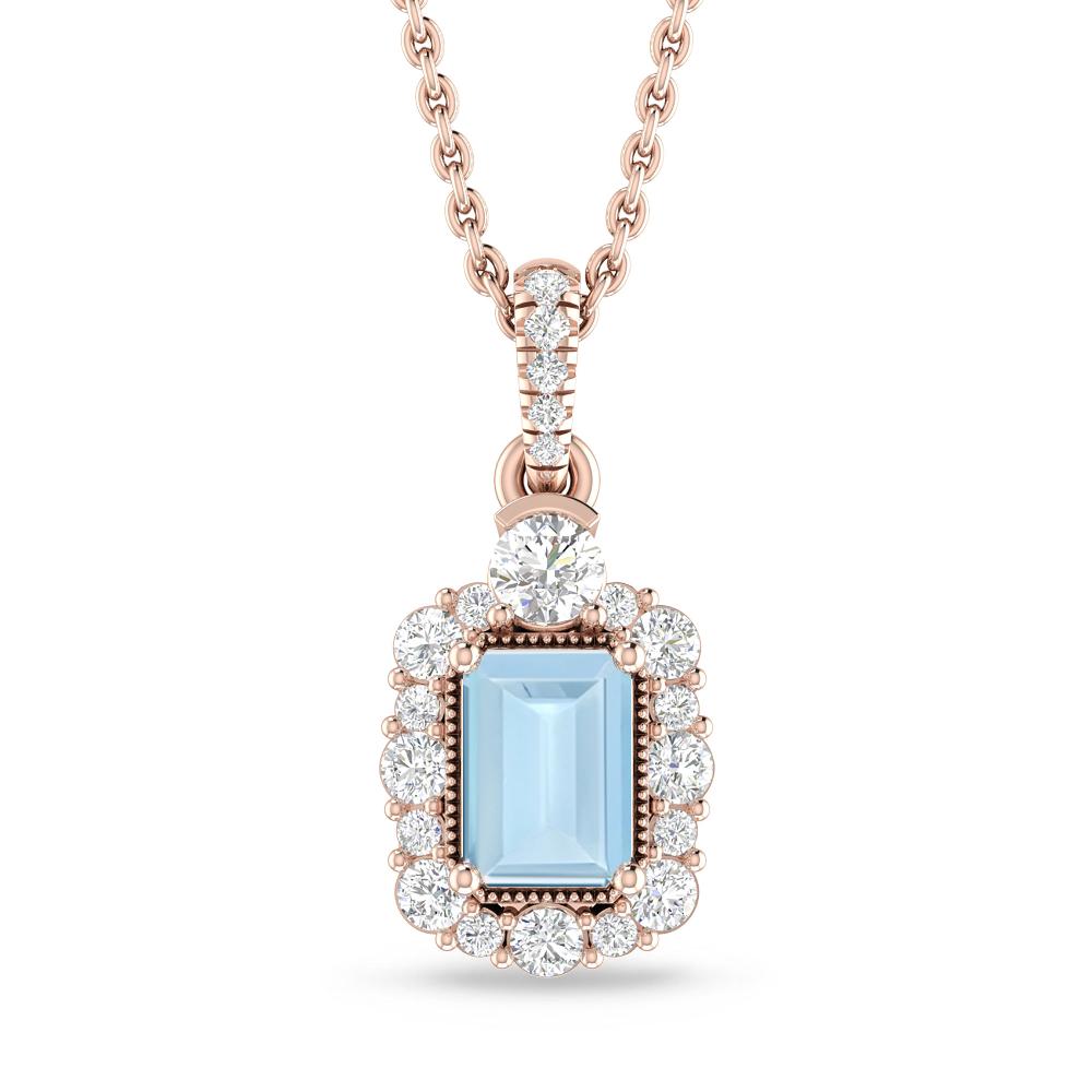 Rose Gold - Aquamarine