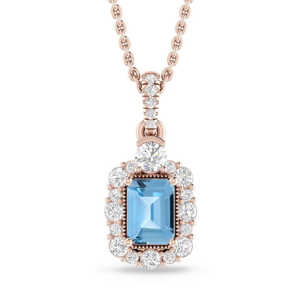 Rose Gold - Blue Topaz