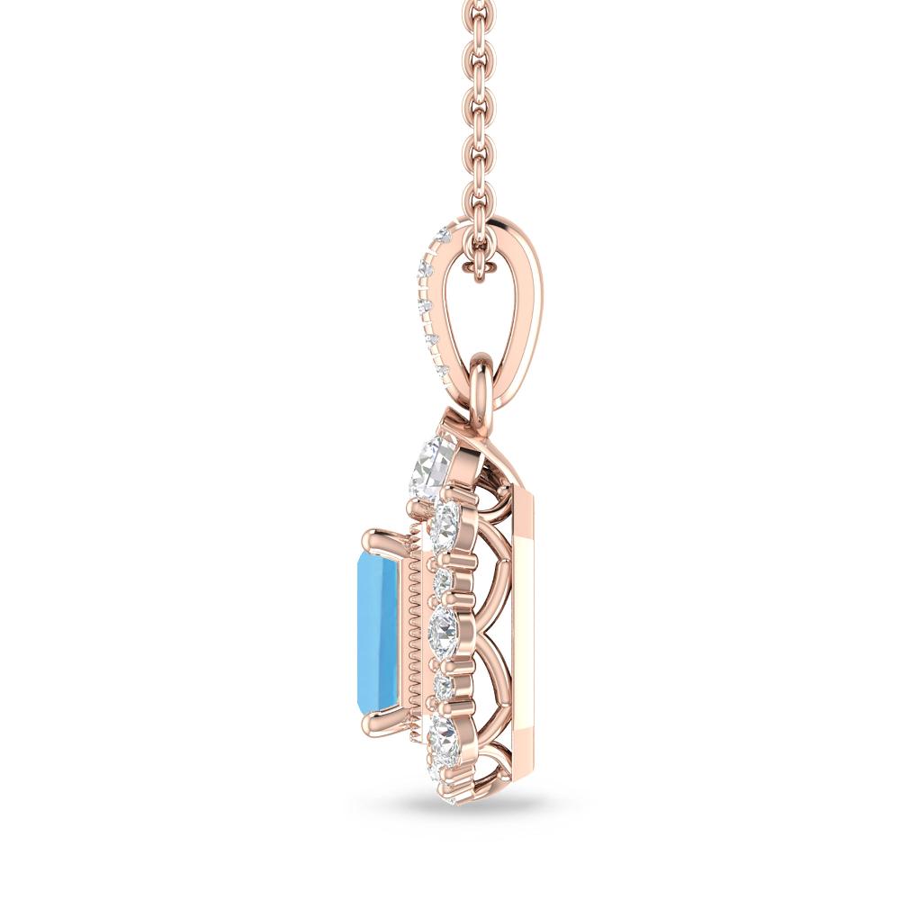 Rose Gold - Blue Topaz