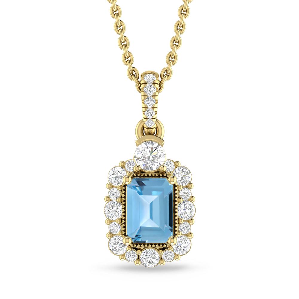 Yellow Gold - Blue Topaz