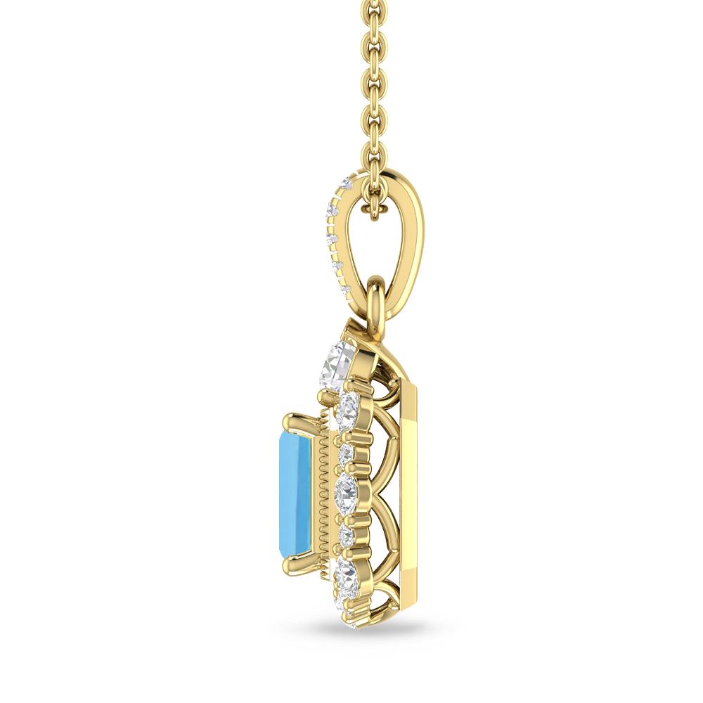 Yellow Gold - Blue Topaz