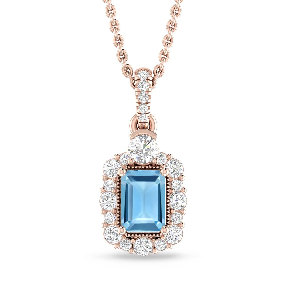 Rose Gold - Blue Topaz