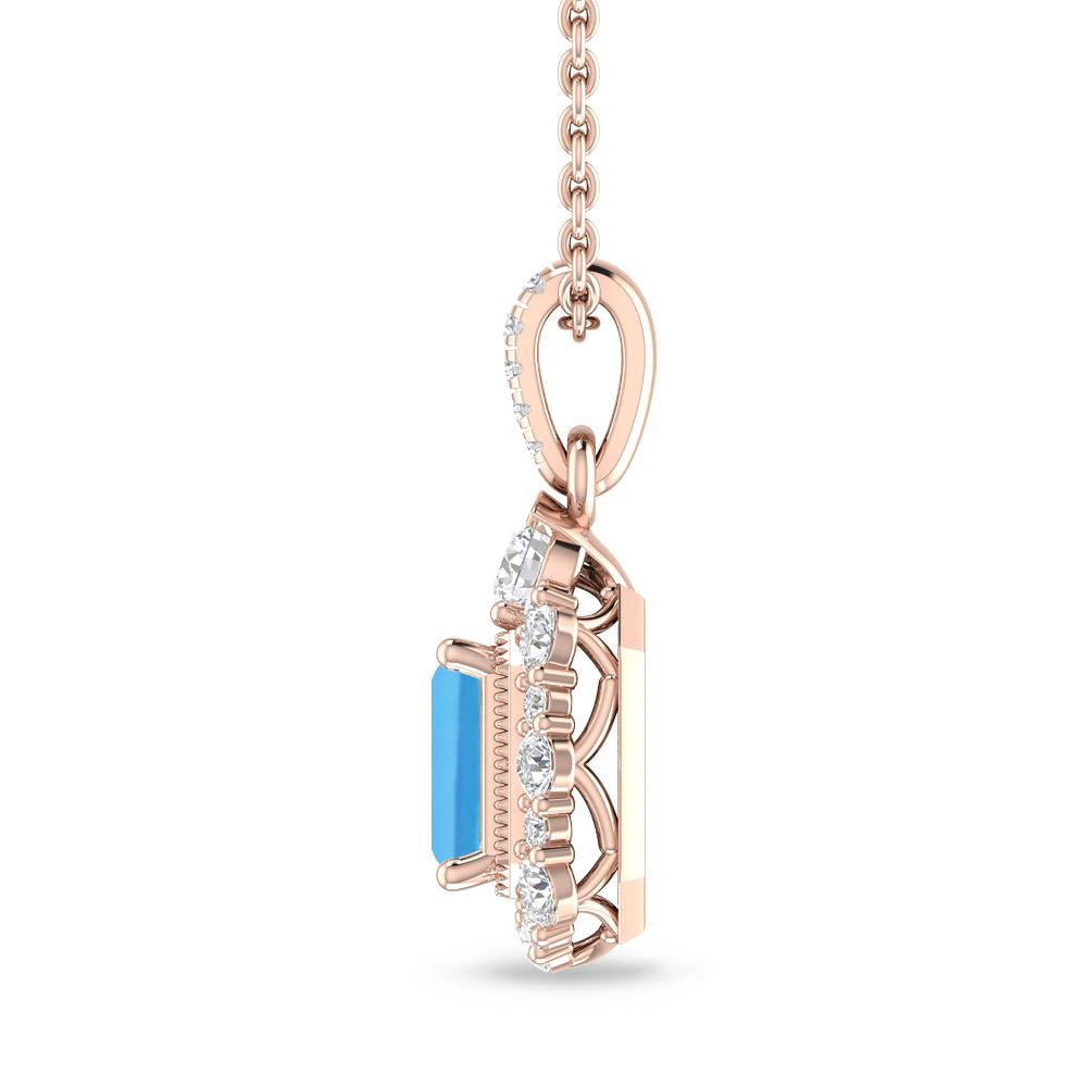 Rose Gold - Blue Topaz