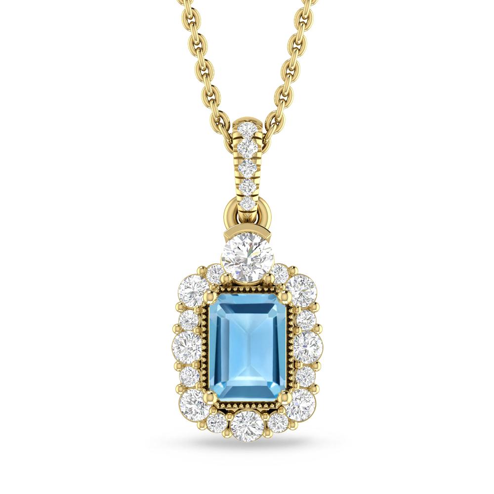 Yellow Gold - Blue Topaz