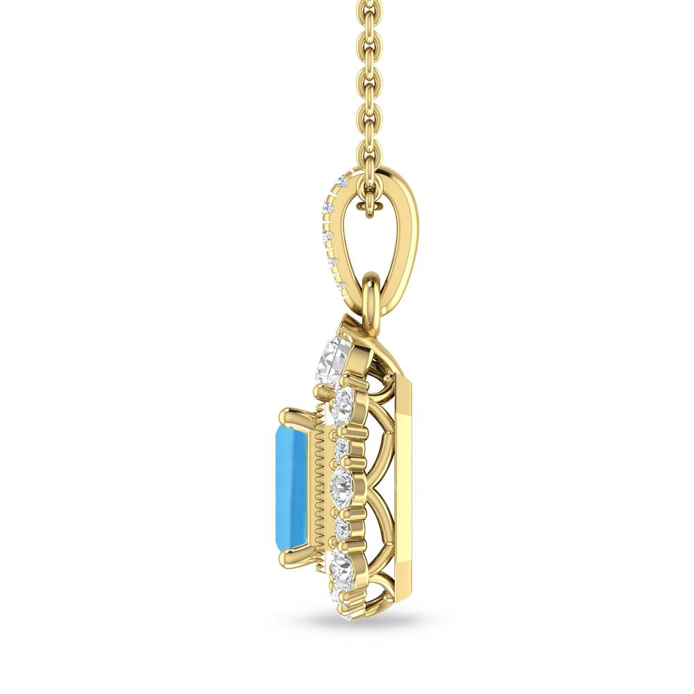 Yellow Gold - Blue Topaz