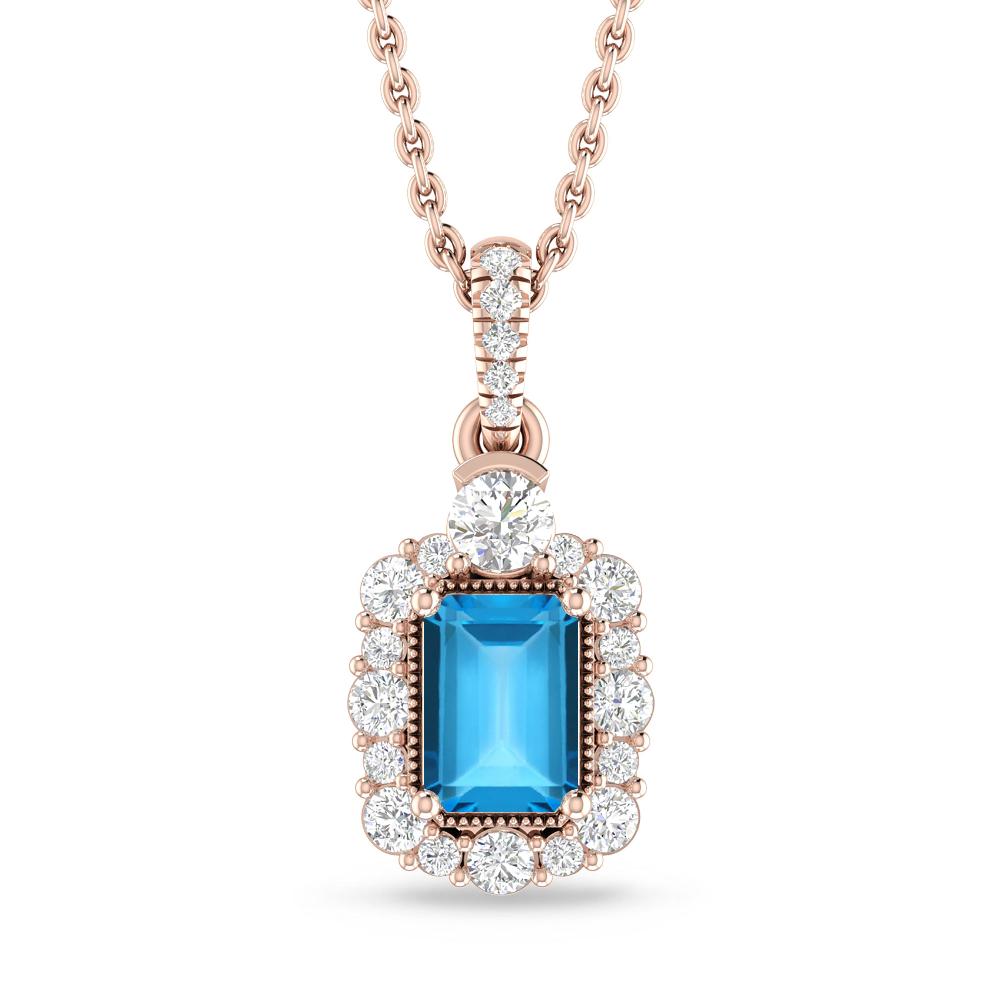 Rose Gold - Blue Topaz