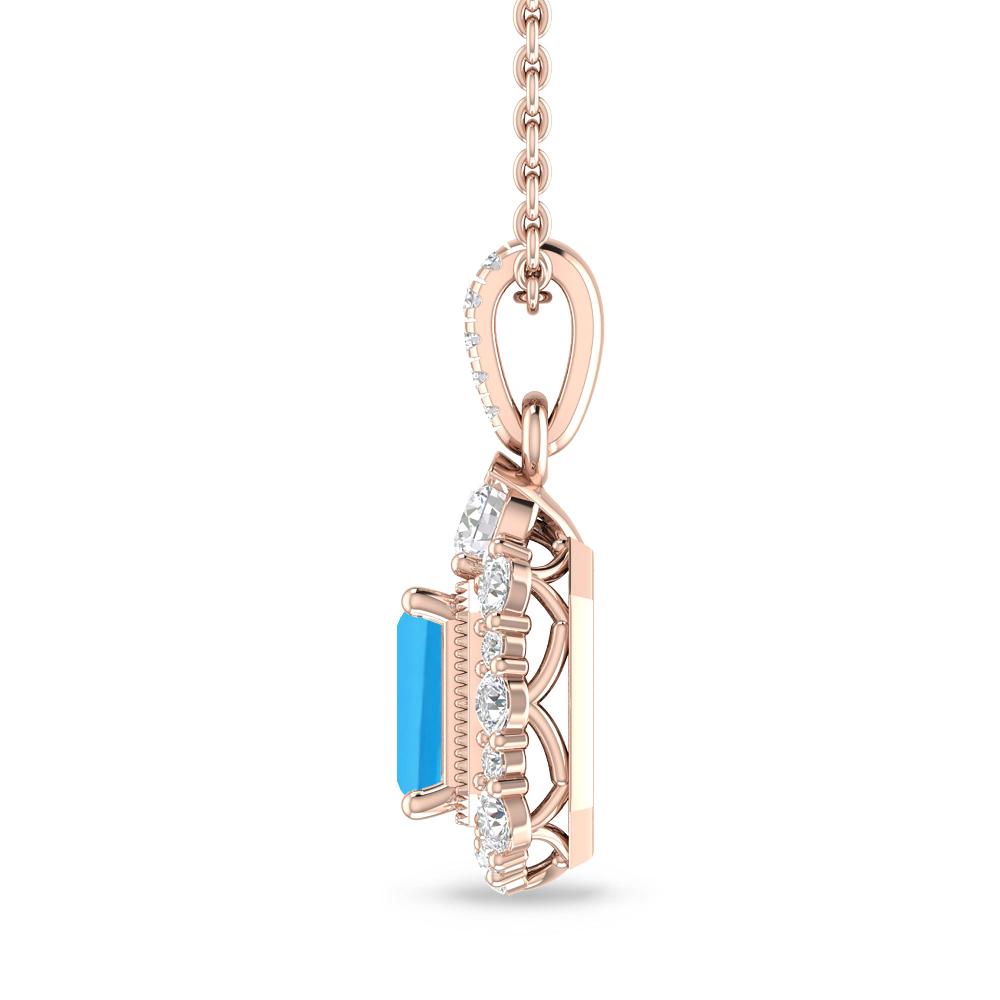 Rose Gold - Blue Topaz