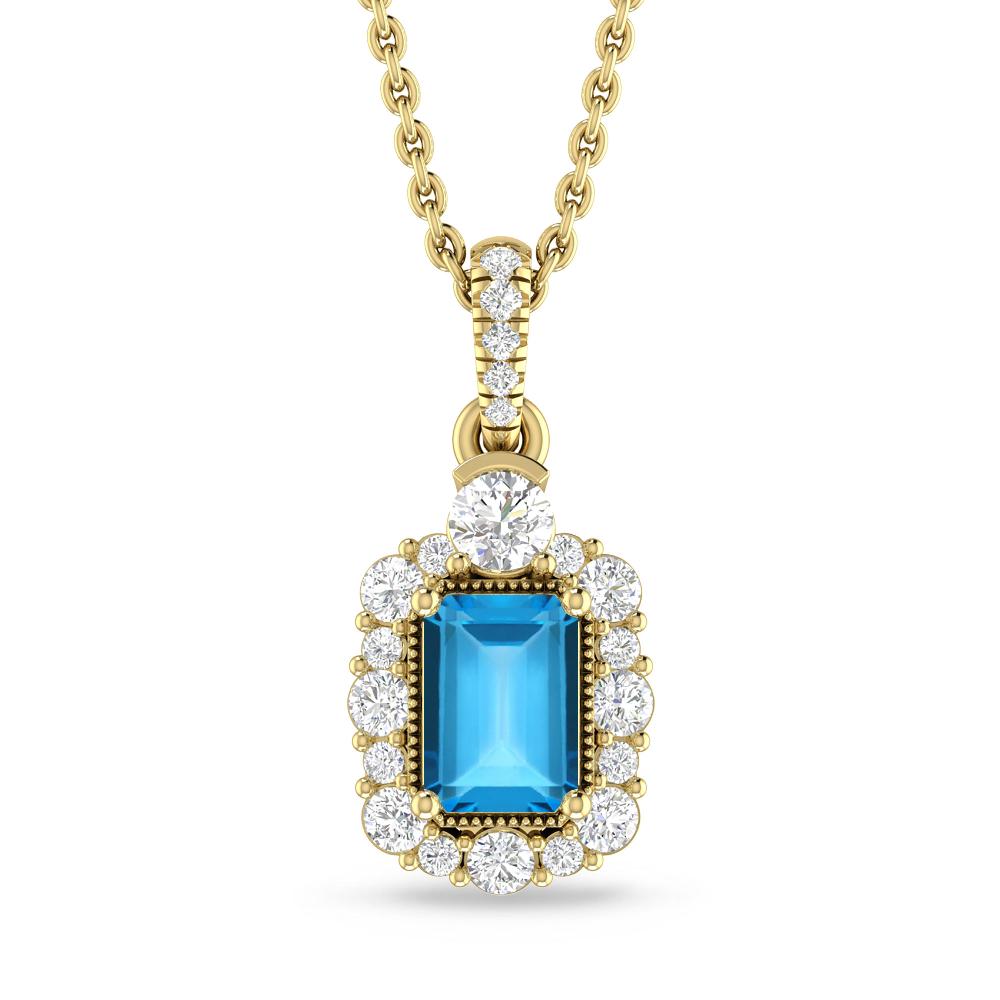 Yellow Gold - Blue Topaz