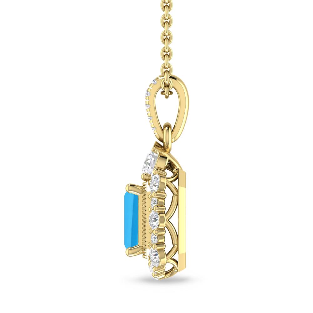 Yellow Gold - Blue Topaz