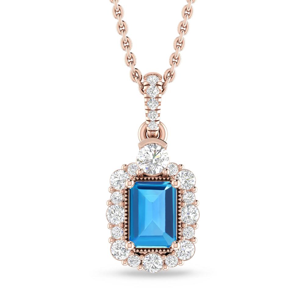 Rose Gold - Blue Topaz