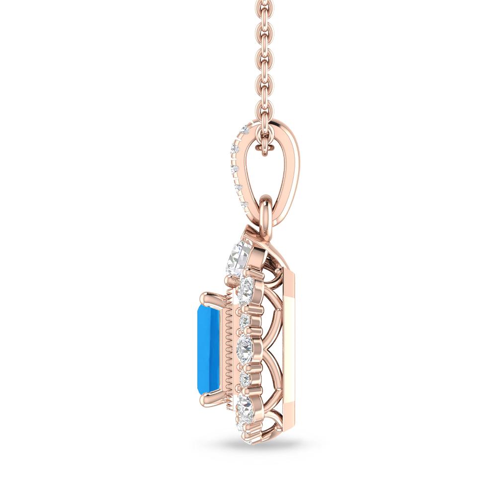 Rose Gold - Blue Topaz