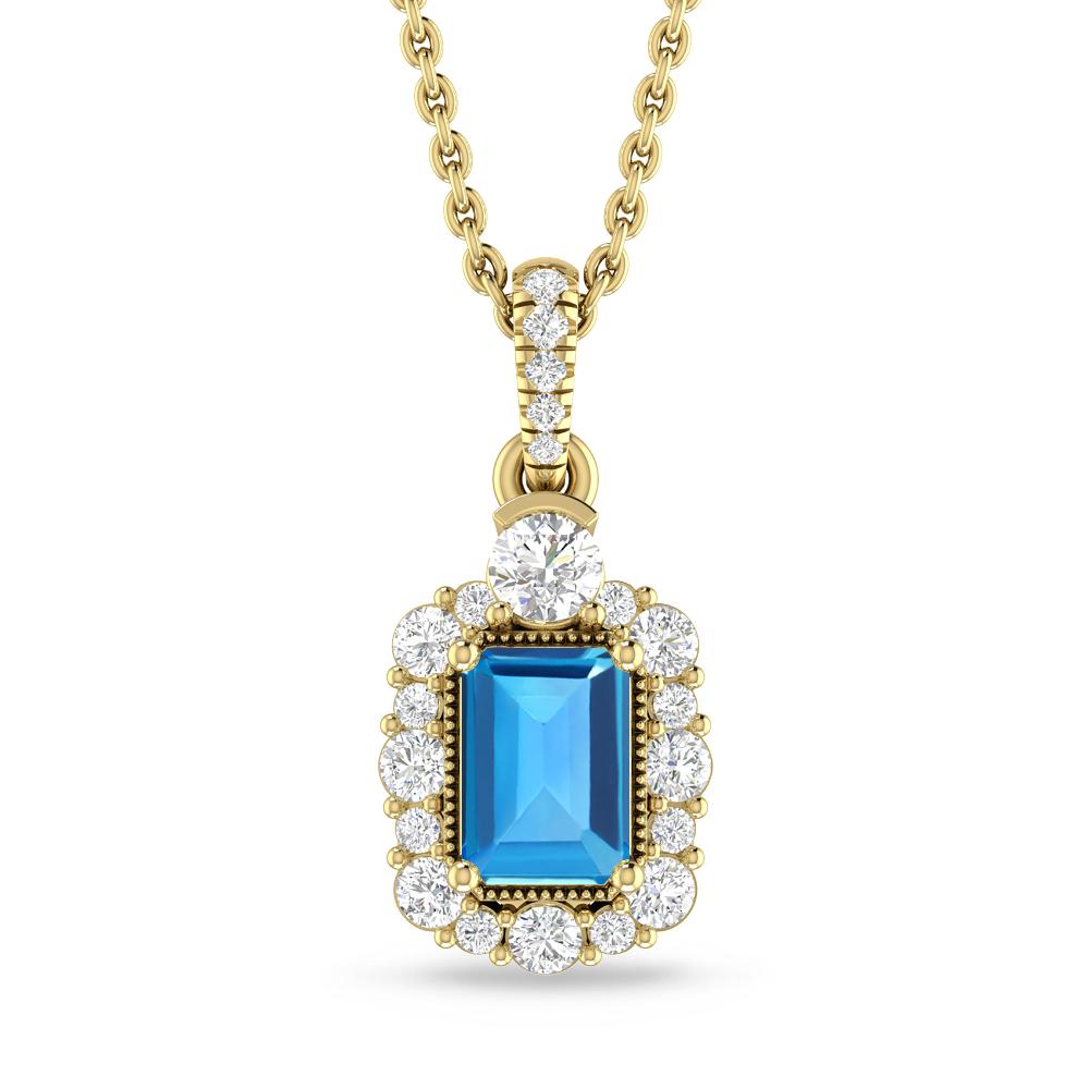 Yellow Gold - Blue Topaz