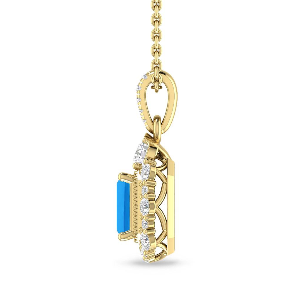 Yellow Gold - Blue Topaz