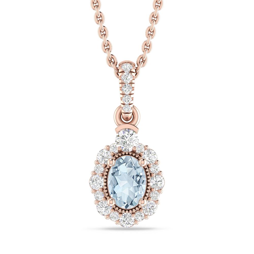 Rose Gold - Aquamarine