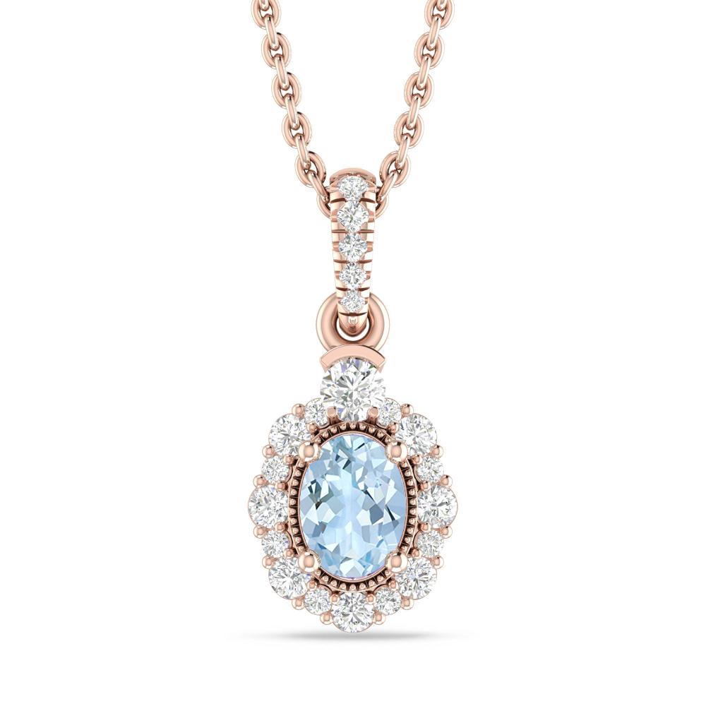 Rose Gold - Aquamarine