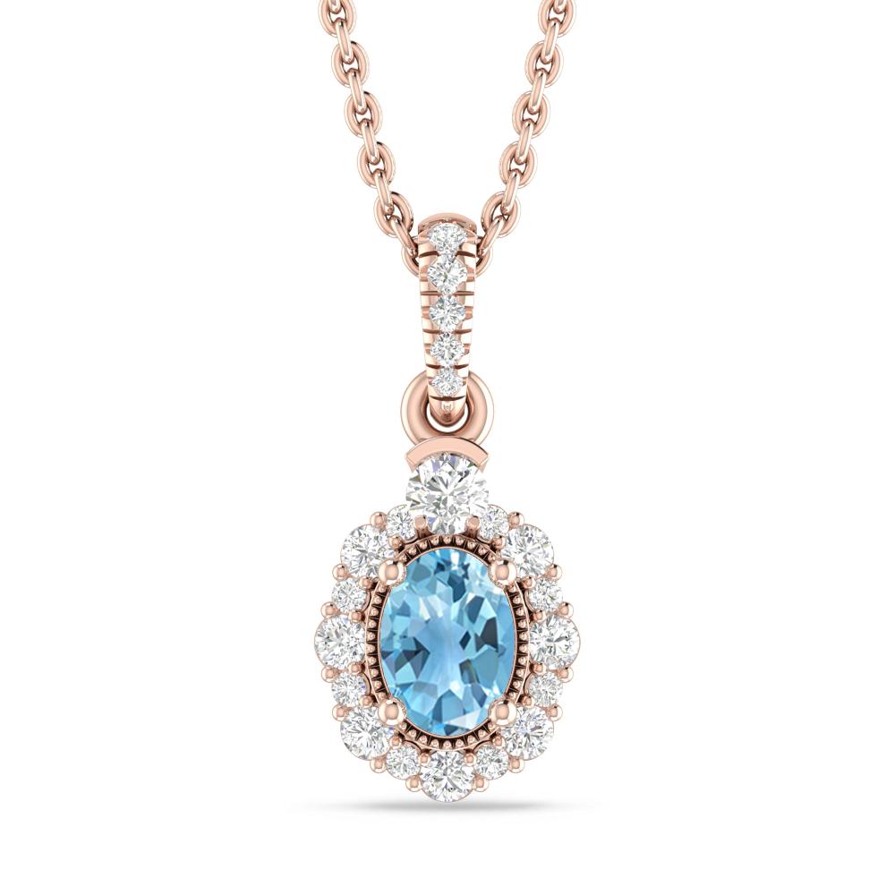 Rose Gold - Blue Topaz