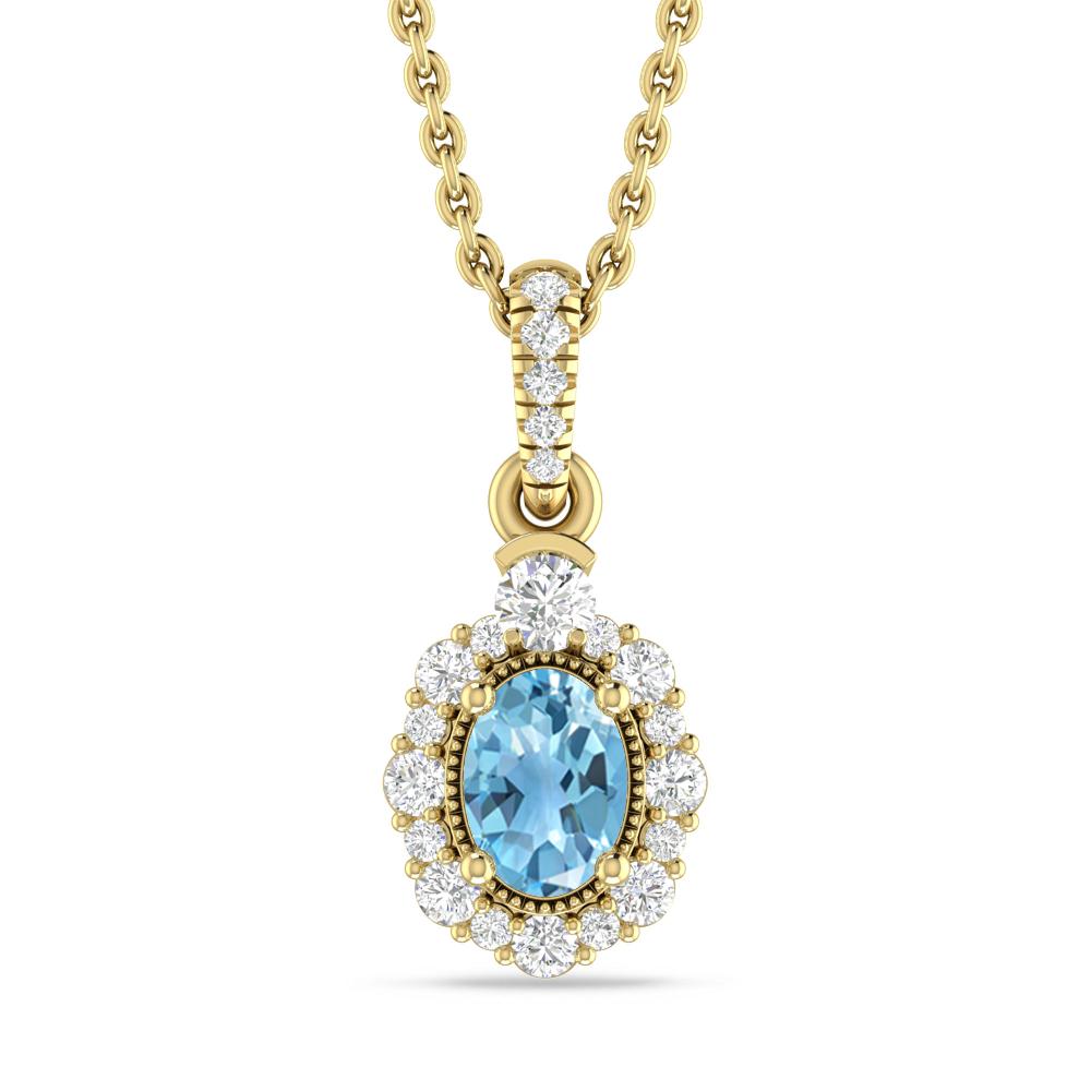 Yellow Gold - Blue Topaz