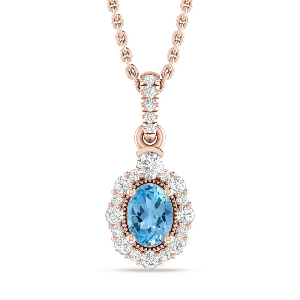 Rose Gold - Blue Topaz