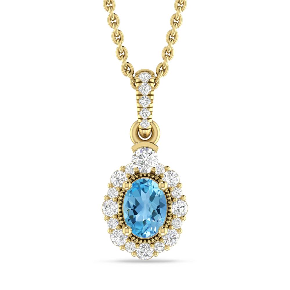 Yellow Gold - Blue Topaz