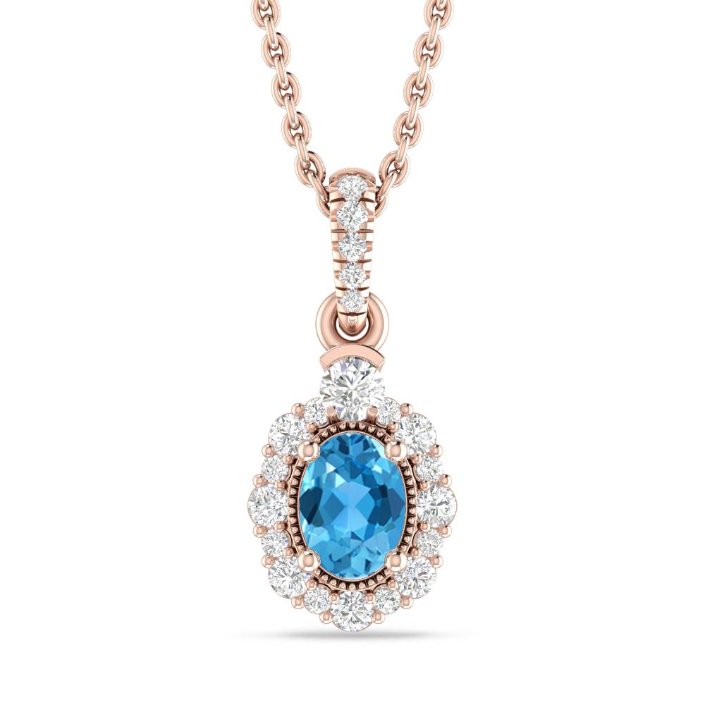 Rose Gold - Blue Topaz