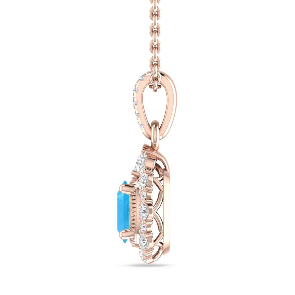 Rose Gold - Blue Topaz