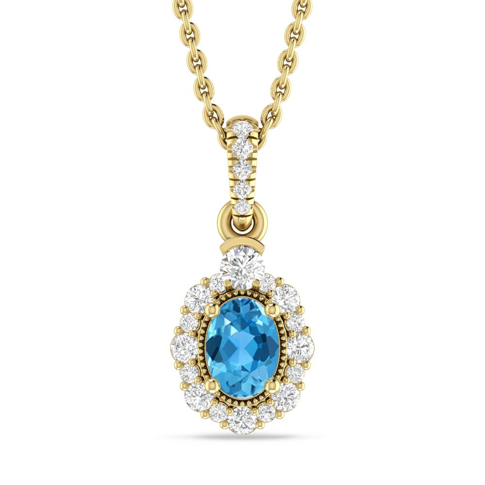 Yellow Gold - Blue Topaz