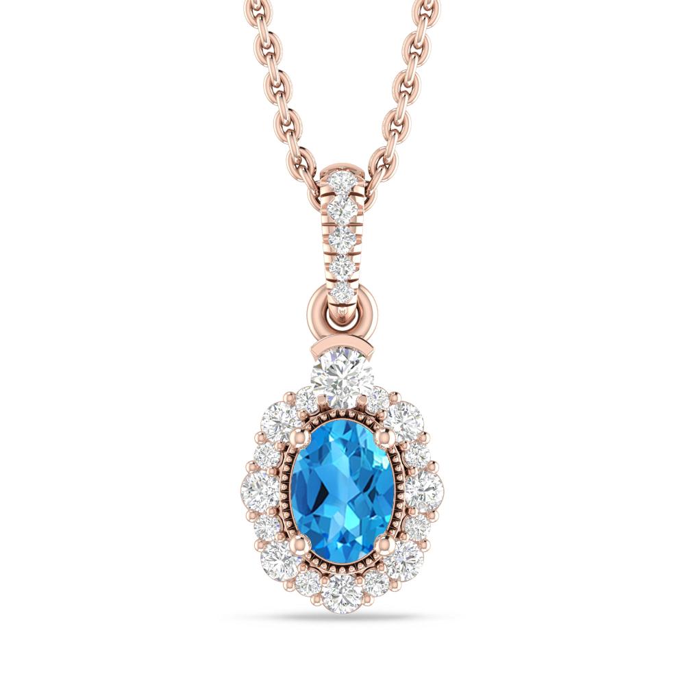 Rose Gold - Blue Topaz