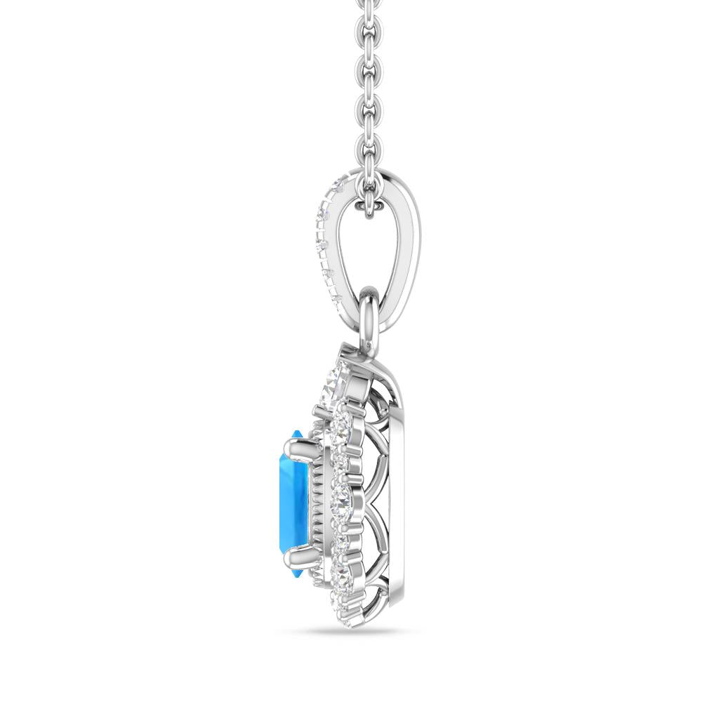 White Gold - Blue Topaz