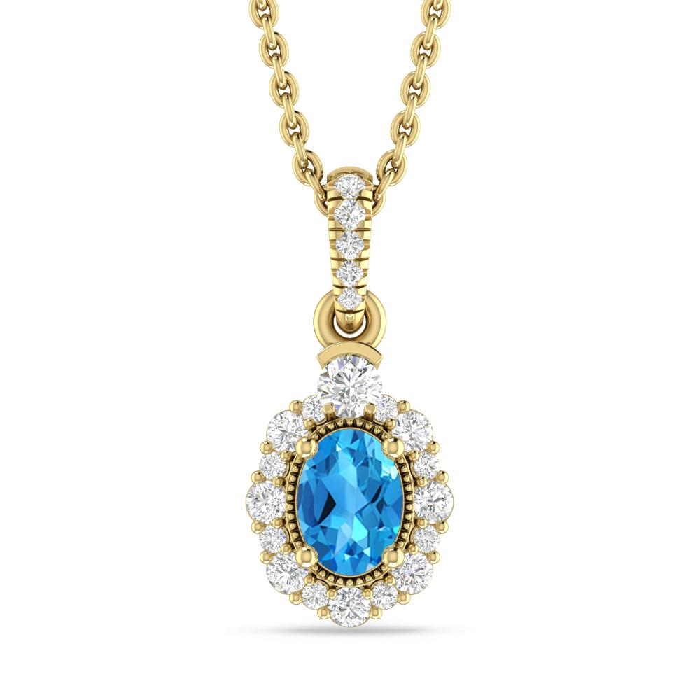 Yellow Gold - Blue Topaz