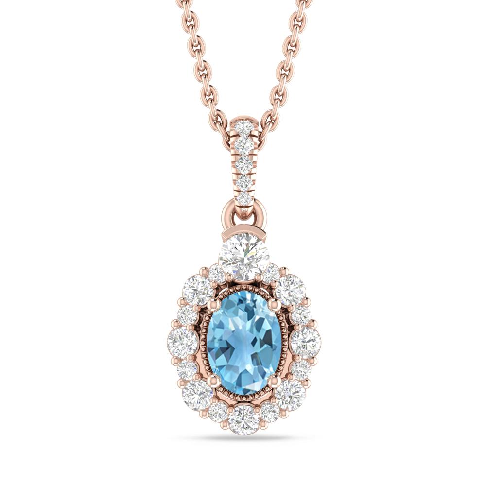 Rose Gold - Blue Topaz