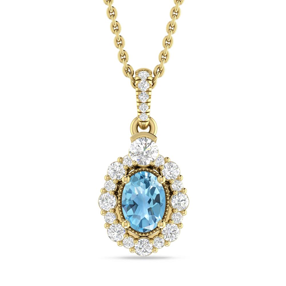 Yellow Gold - Blue Topaz