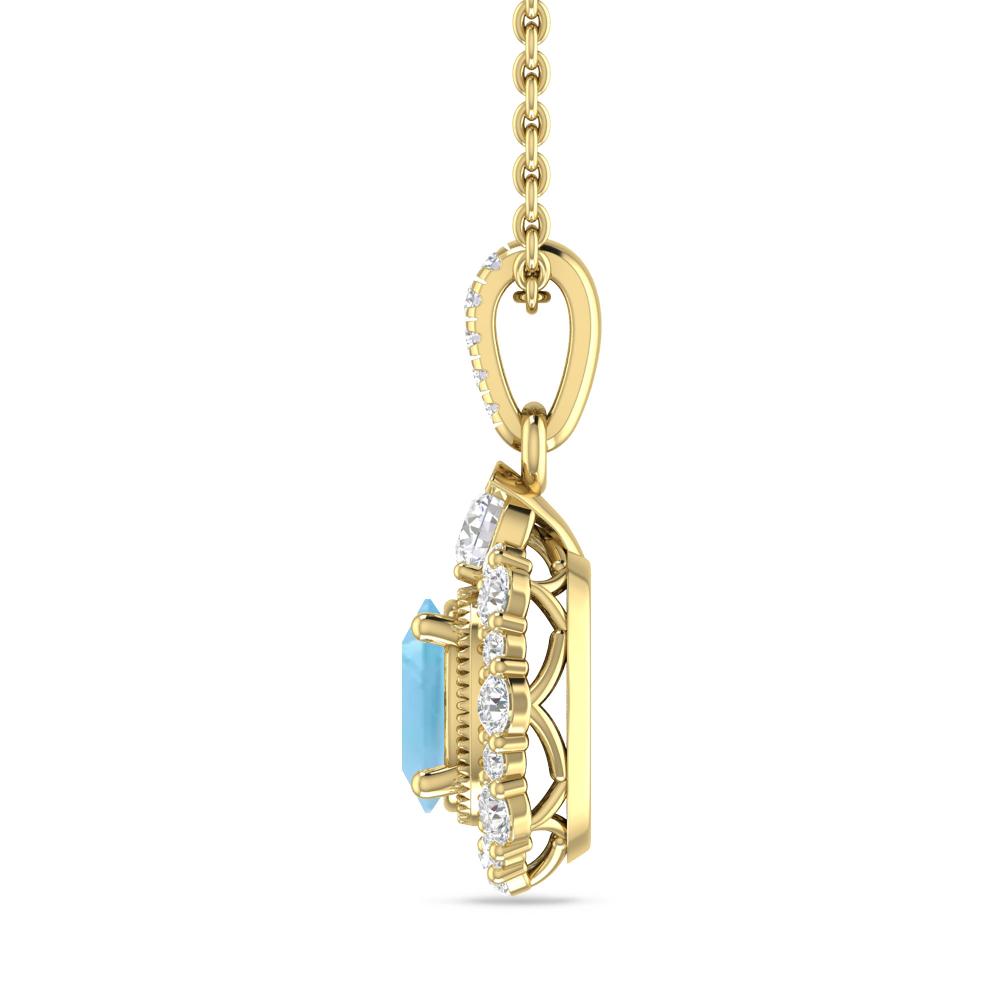 Yellow Gold - Blue Topaz