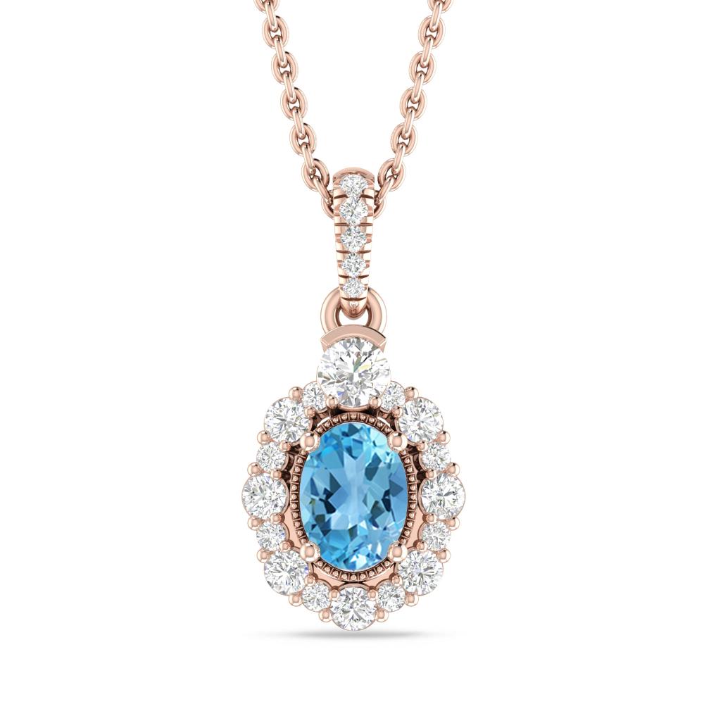 Rose Gold - Blue Topaz