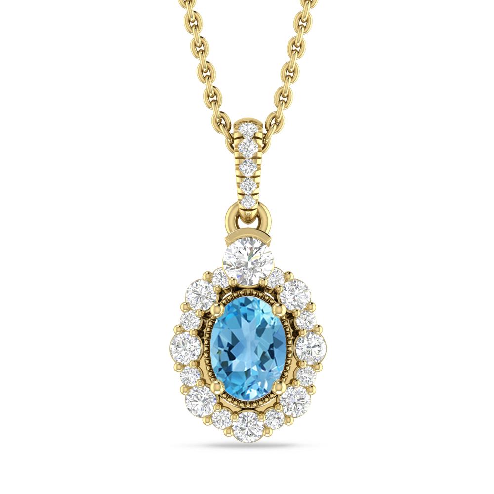 Yellow Gold - Blue Topaz