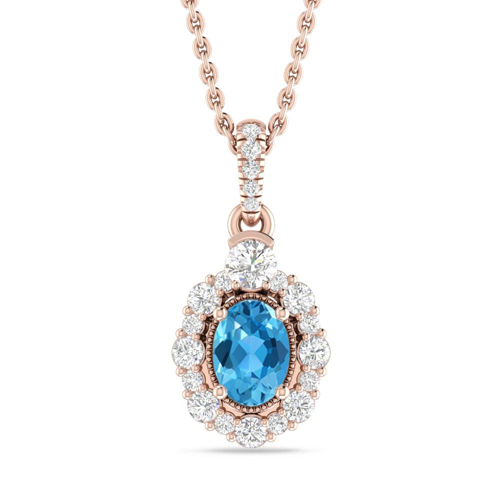 Rose Gold - Blue Topaz