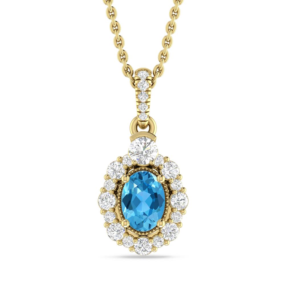 Yellow Gold - Blue Topaz