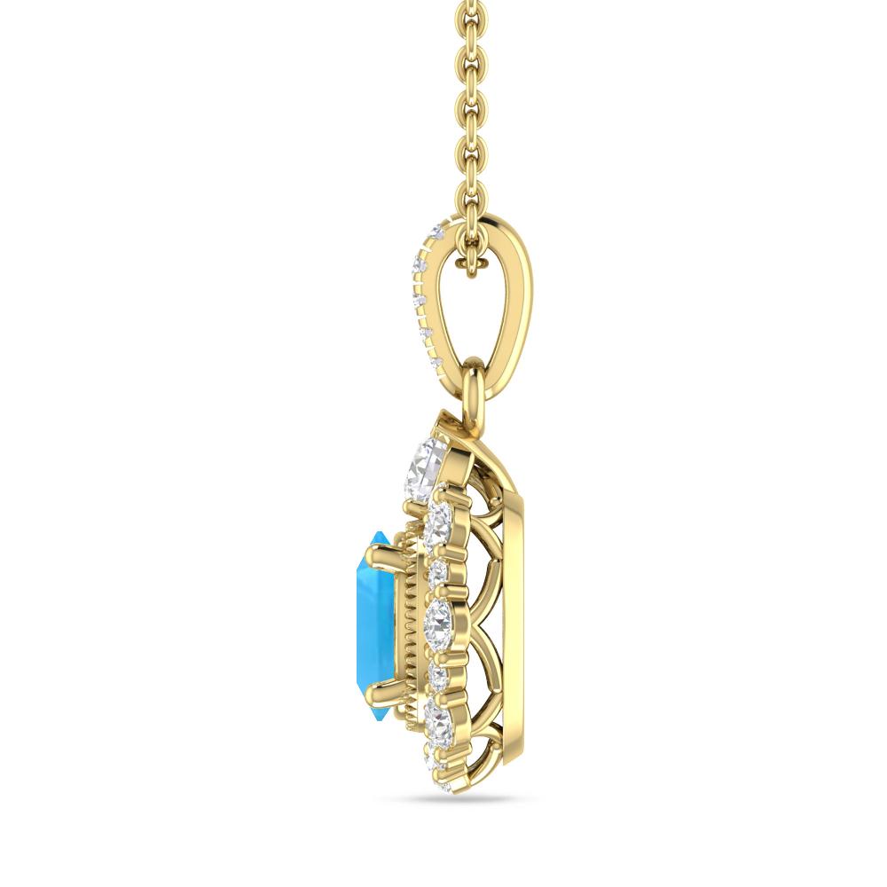 Yellow Gold - Blue Topaz